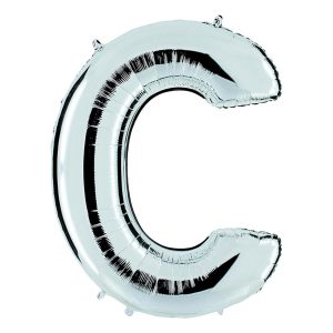 Bokstavsballong Silver Metallic - Bokstav C