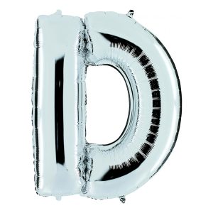 Bokstavsballong Silver Metallic - Bokstav D