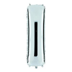 Bokstavsballong Silver Metallic - Bokstav I