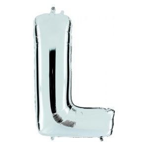Bokstavsballong Silver Metallic - Bokstav L