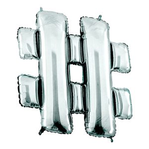 Bokstavsballong Silver Metallic - Tecken #