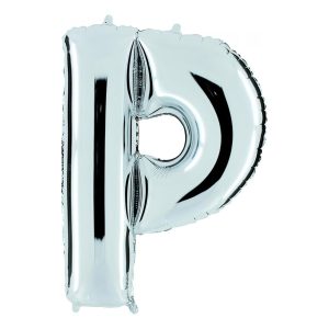 Bokstavsballong Silver Metallic - Bokstav P