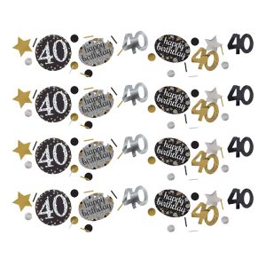 Bordskonfetti 40 Silver/Guld Glitter - 34 gram