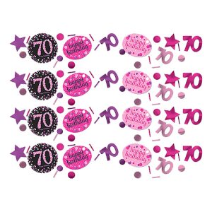 Bordskonfetti 70 Svart/Rosa Glitter - 34 gram