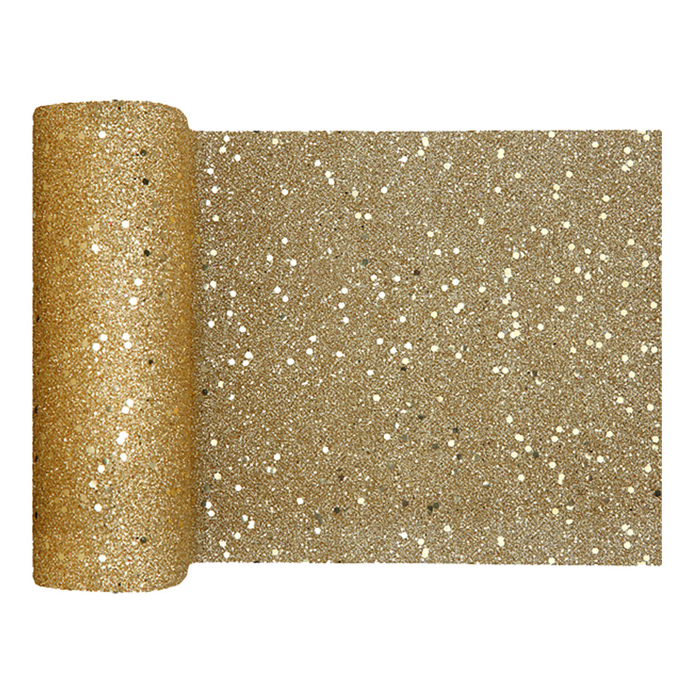 Bordslöpare Tjock Guld Glitter