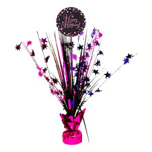 Bordspjäs Happy Birthday Svart/Rosa Glitter