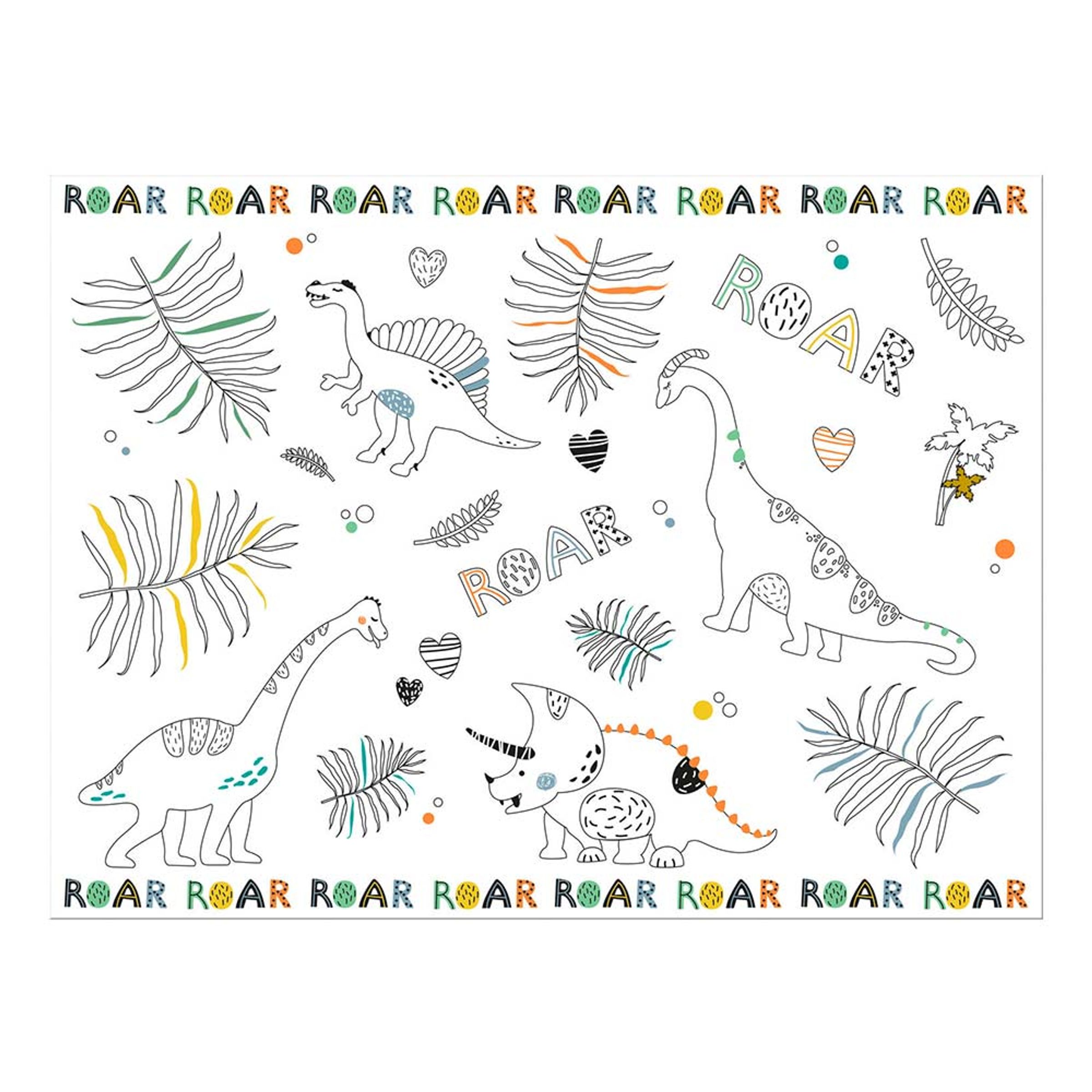 Bordstabletter Målarduk Dino Roar - 6-pack