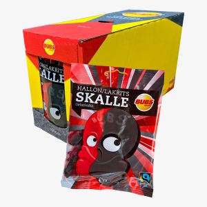 Bubs Hallonlakritsskalle Storpack - 16-pack