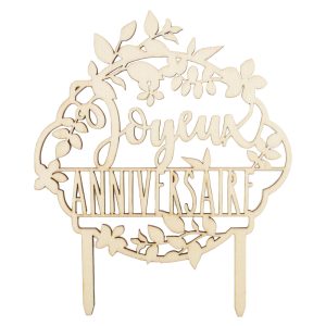 Cake Topper Joyeux Anniversaire Trä