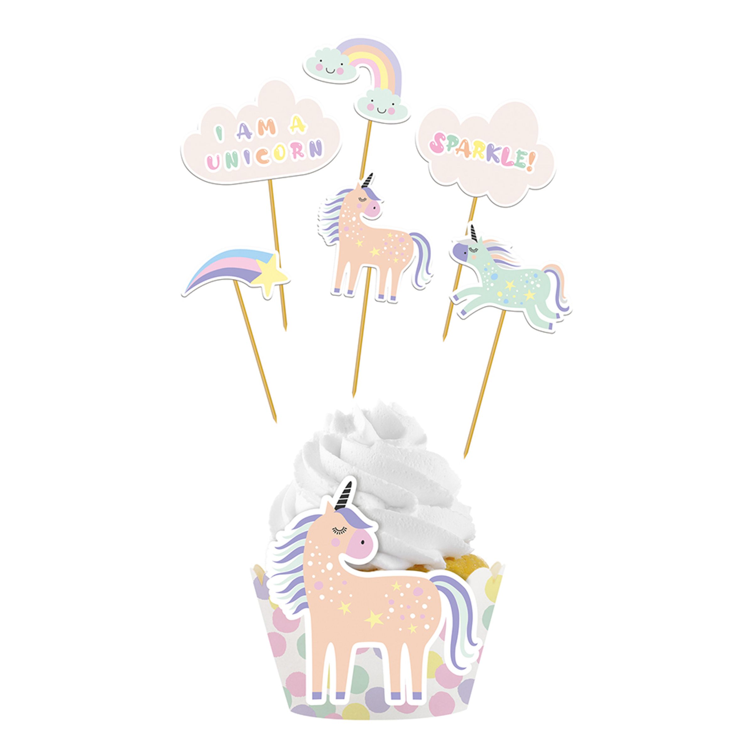 Cupcake Wrappers Kit Unicorns & Rainbows - 6-pack