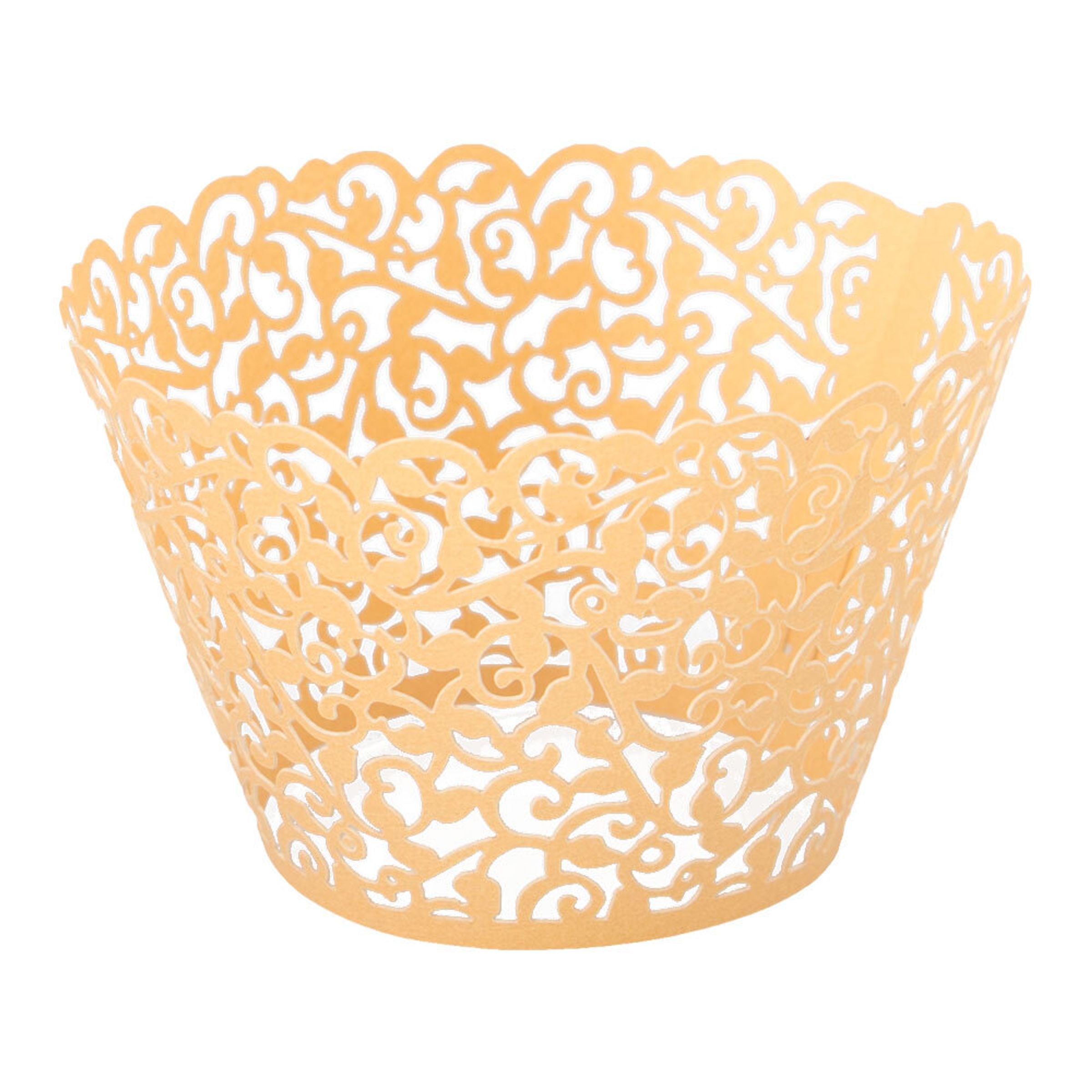 Cupcake Wrapper Gul Lace - 12-pack