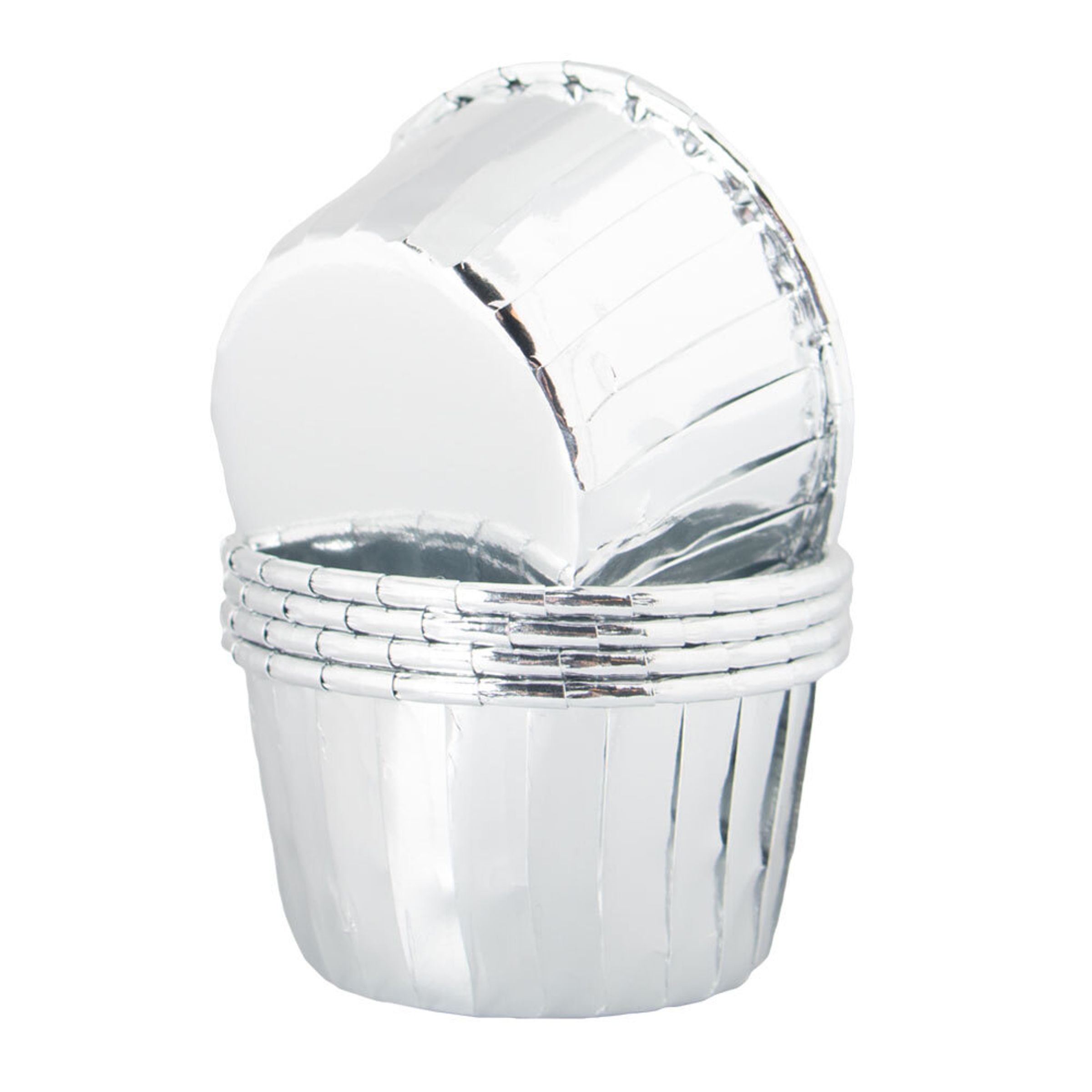 Cupcake Wrapper Silver Metallic - 50-pack