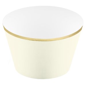 Cupcake Wrappers Guldkant Light Cream