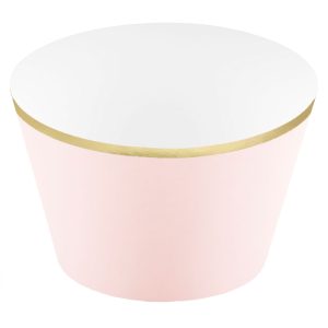 Cupcake Wrappers Guldkant Rosa