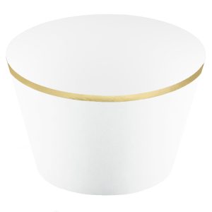 Cupcake Wrappers Guldkant Vit