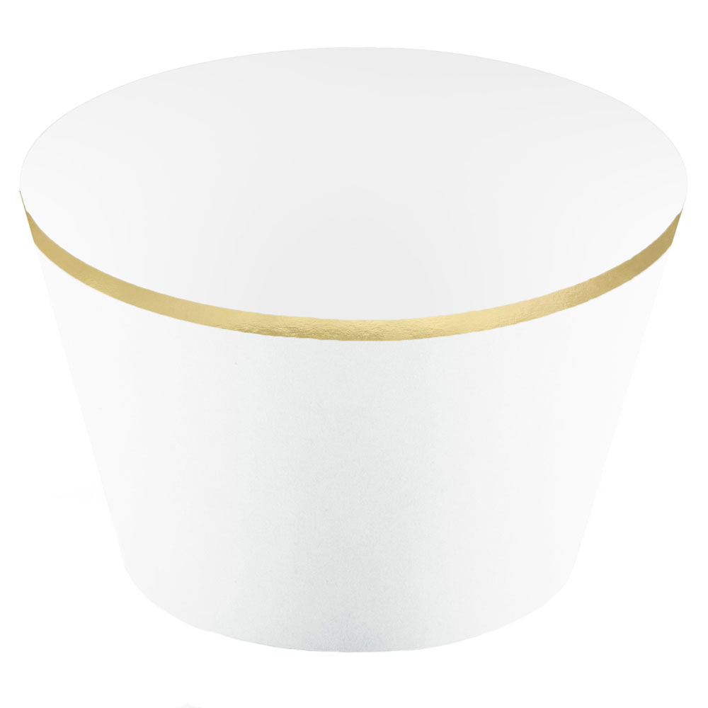 Cupcake Wrappers Guldkant Vit