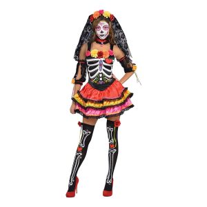Day of the Dead Dam Maskeraddräkt - X-Large