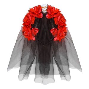 Day of the Dead Diadem med Röda Rosor - One size