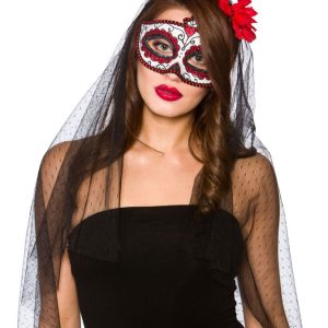 Day of the Dead Ögonmask med Slöja