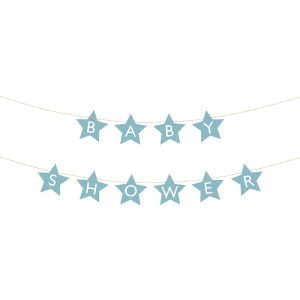 DIY Girlang Babyshower Ljusblå