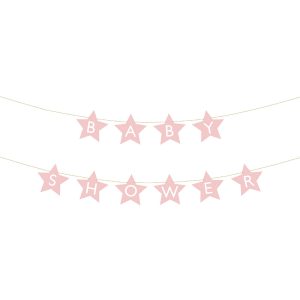 DIY Girlang Babyshower Ljusrosa