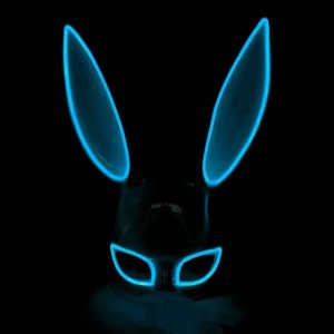 El Wire Kanin LED Mask - Blå
