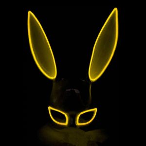 El Wire Kanin LED Mask - Vit