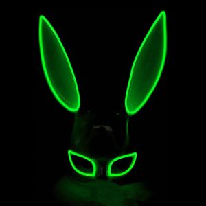 El Wire Kanin LED Mask - Grön