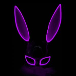 El Wire Kanin LED Mask - Lila