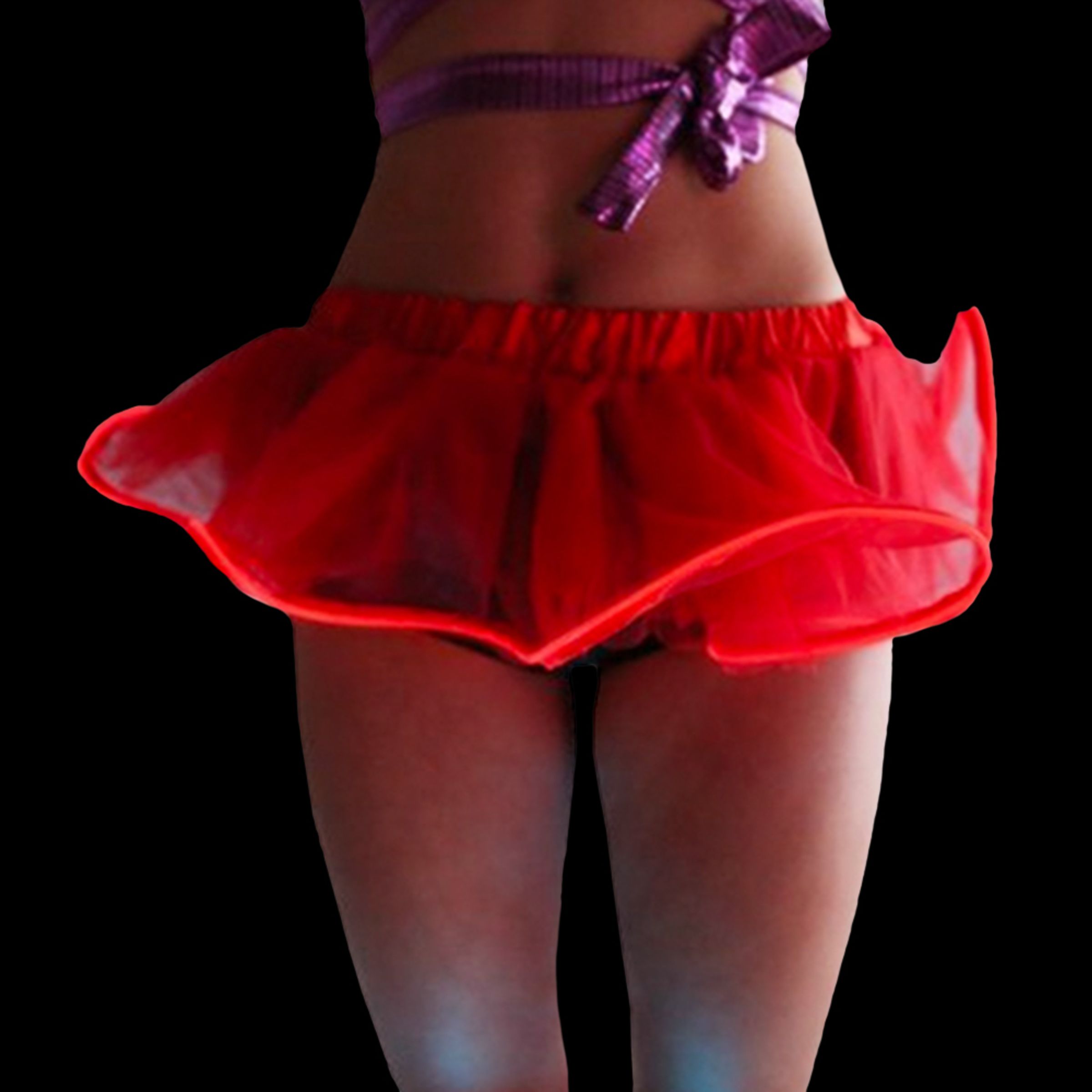 El Wire LED Kjol - Röd