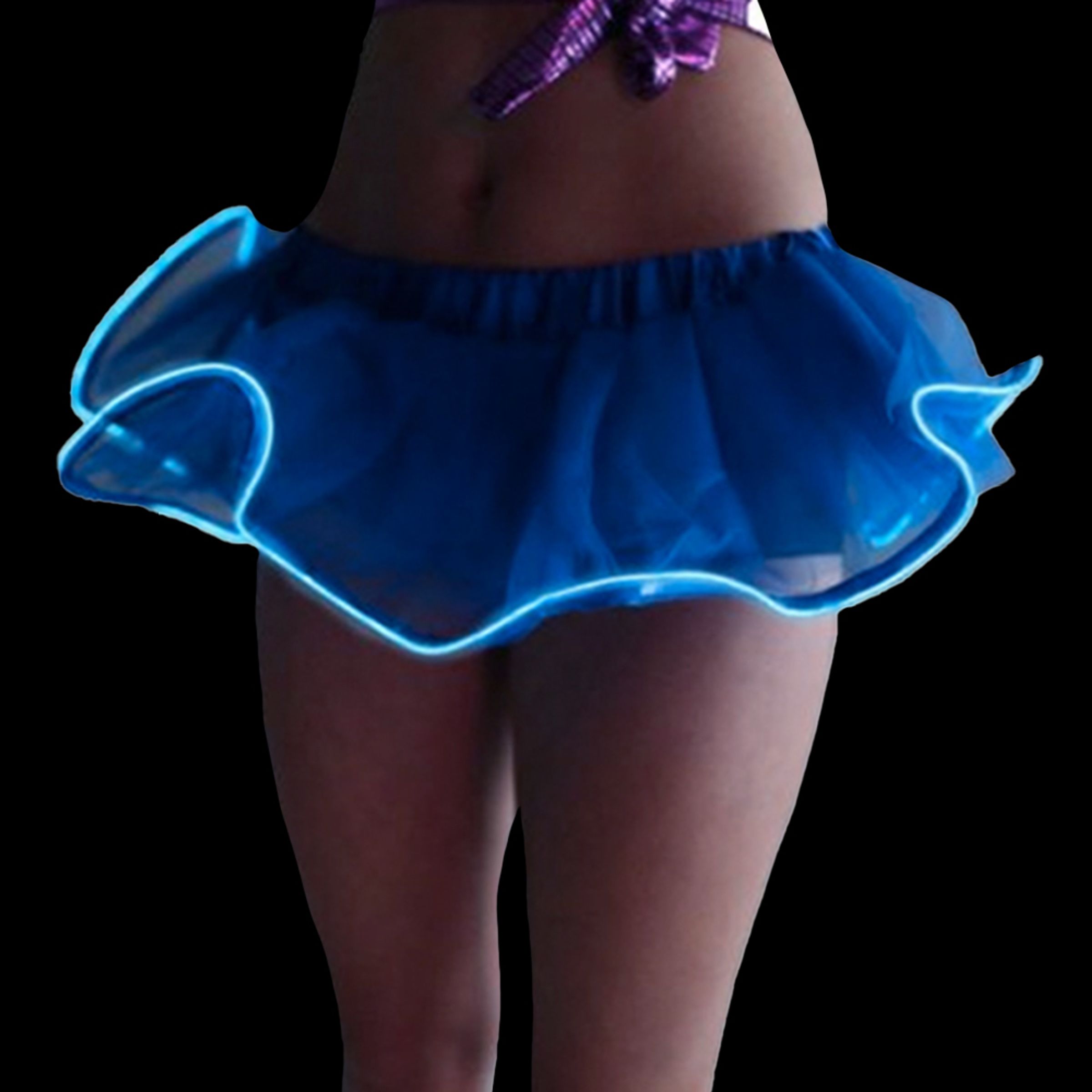 El Wire LED Kjol - Blå