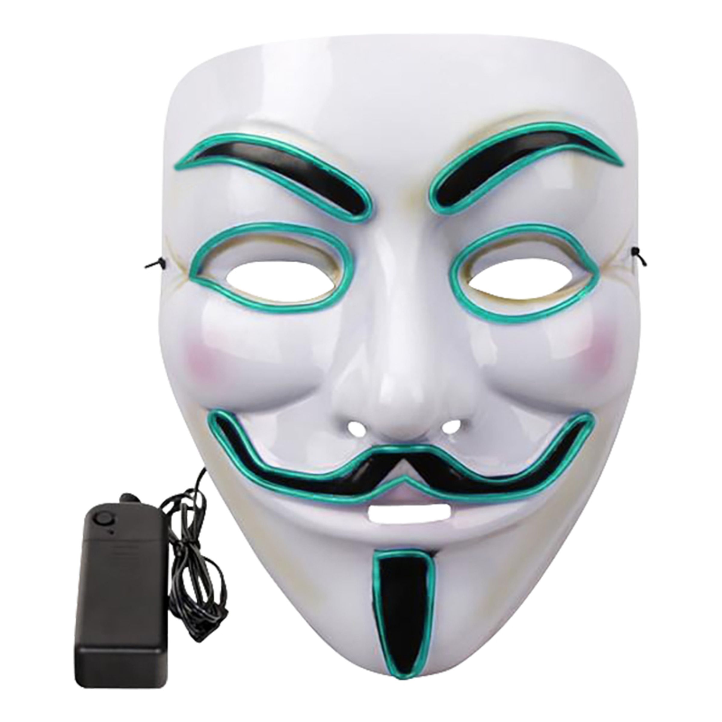 EL Wire V For Vendetta LED Mask - Turkos