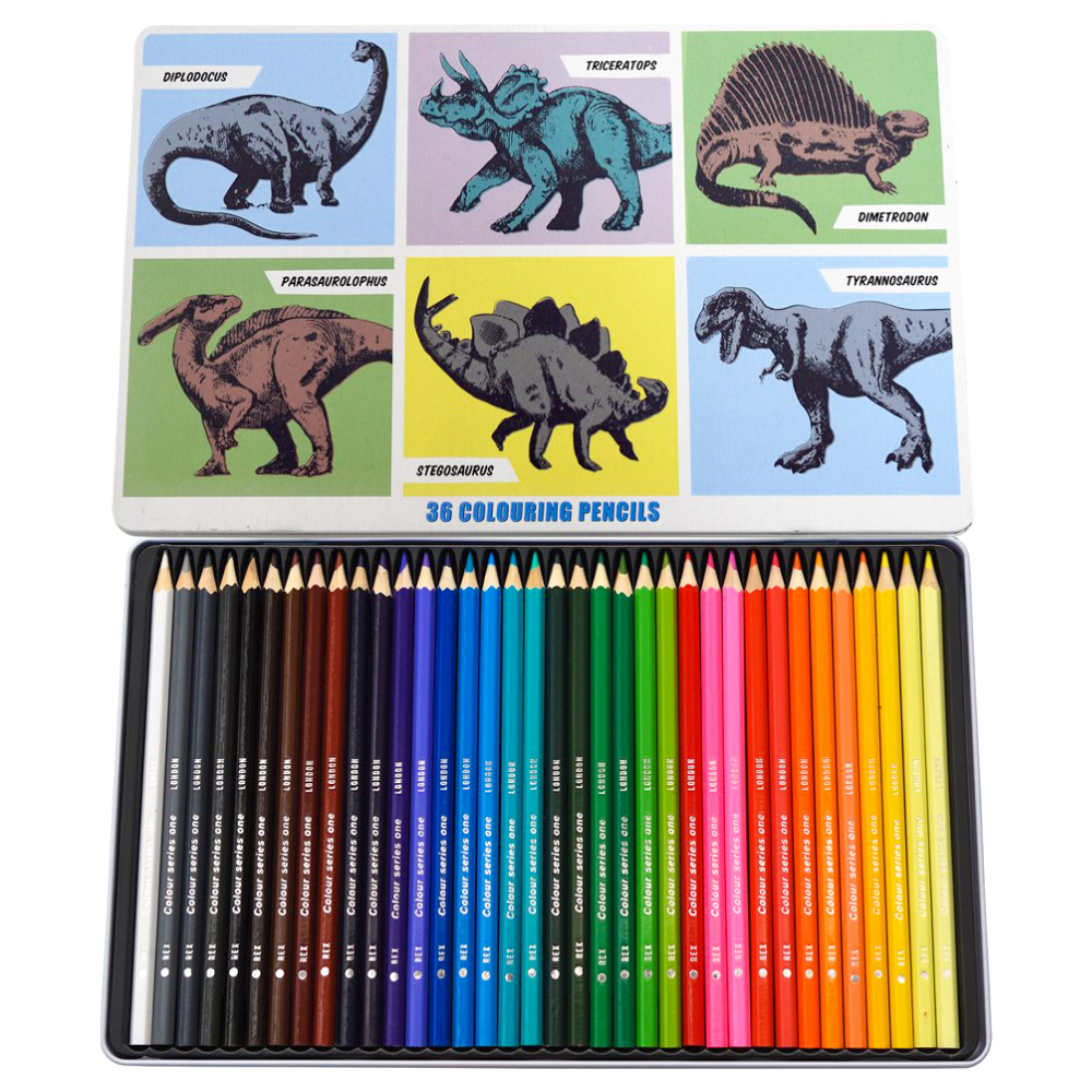 Färgpennor Dinosaurier 36-pack