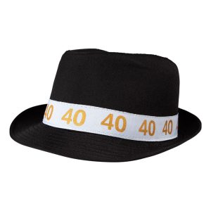 Fedorahatt Svart med Siffra 40 - One size