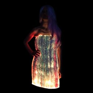 Fiberoptisk LED Klänning - Medium