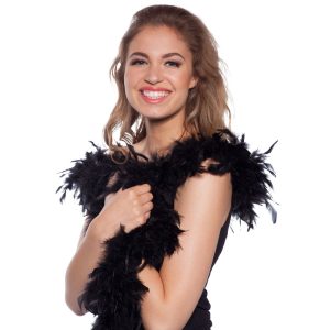 Fjäderboa Svart 180 cm