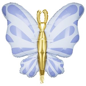Fjäril Folieballong Blå/Guld