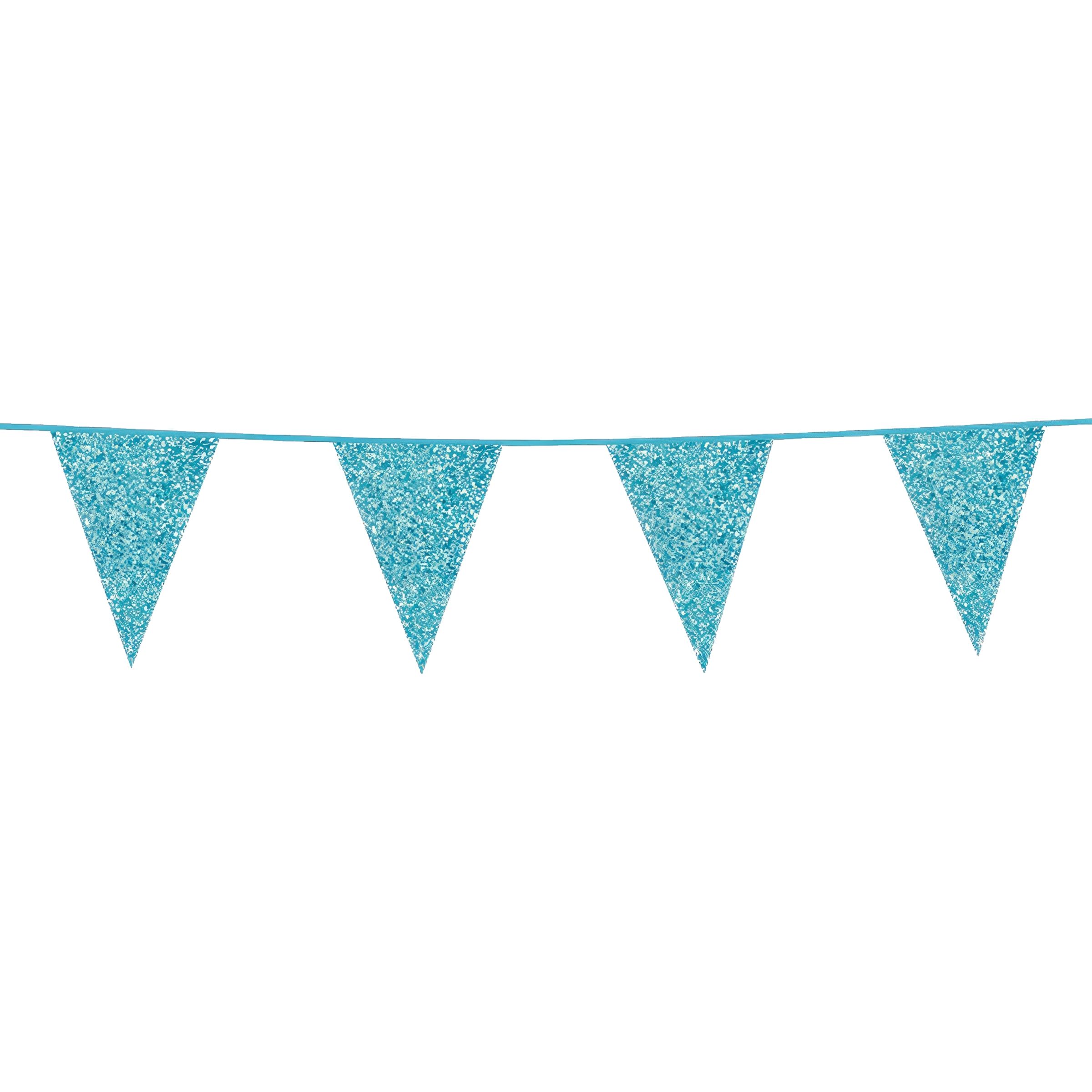 Flaggirlang Babyblå Glitter
