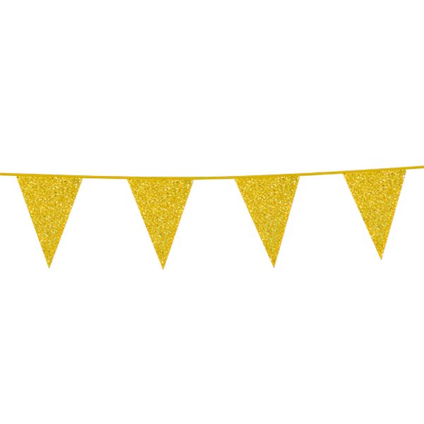 Flaggirlang Glitter Guld