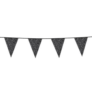 Flaggirlang Glitter Svart