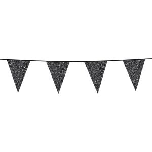 Flaggirlang Svart Glitter