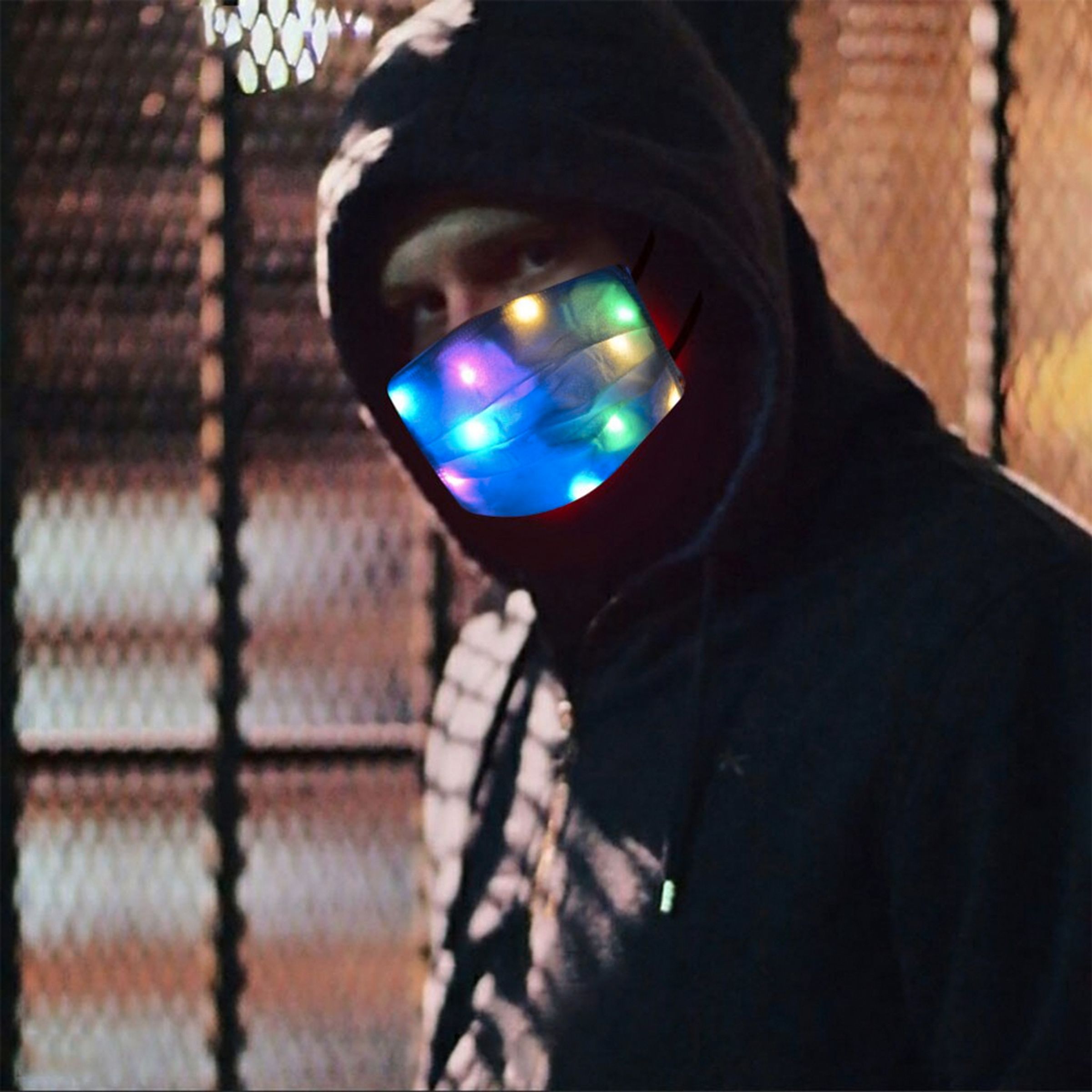 Flerfärgad LED Munskydd - One size