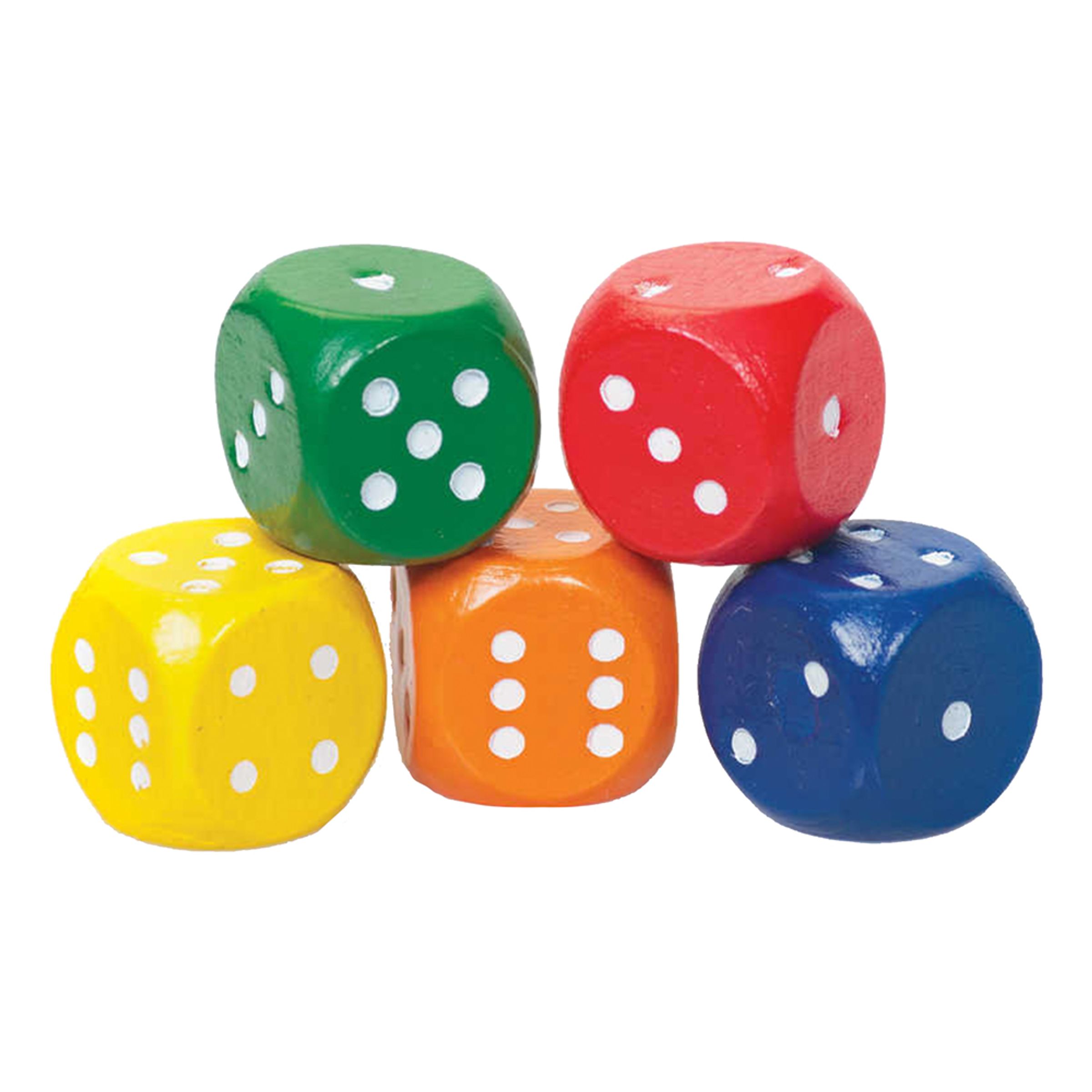 Flerfärgade Speltärningar - 5-pack