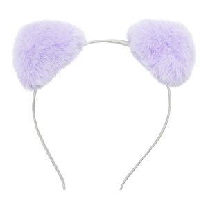 Fluffigt LED Diadem med Öron - Lila