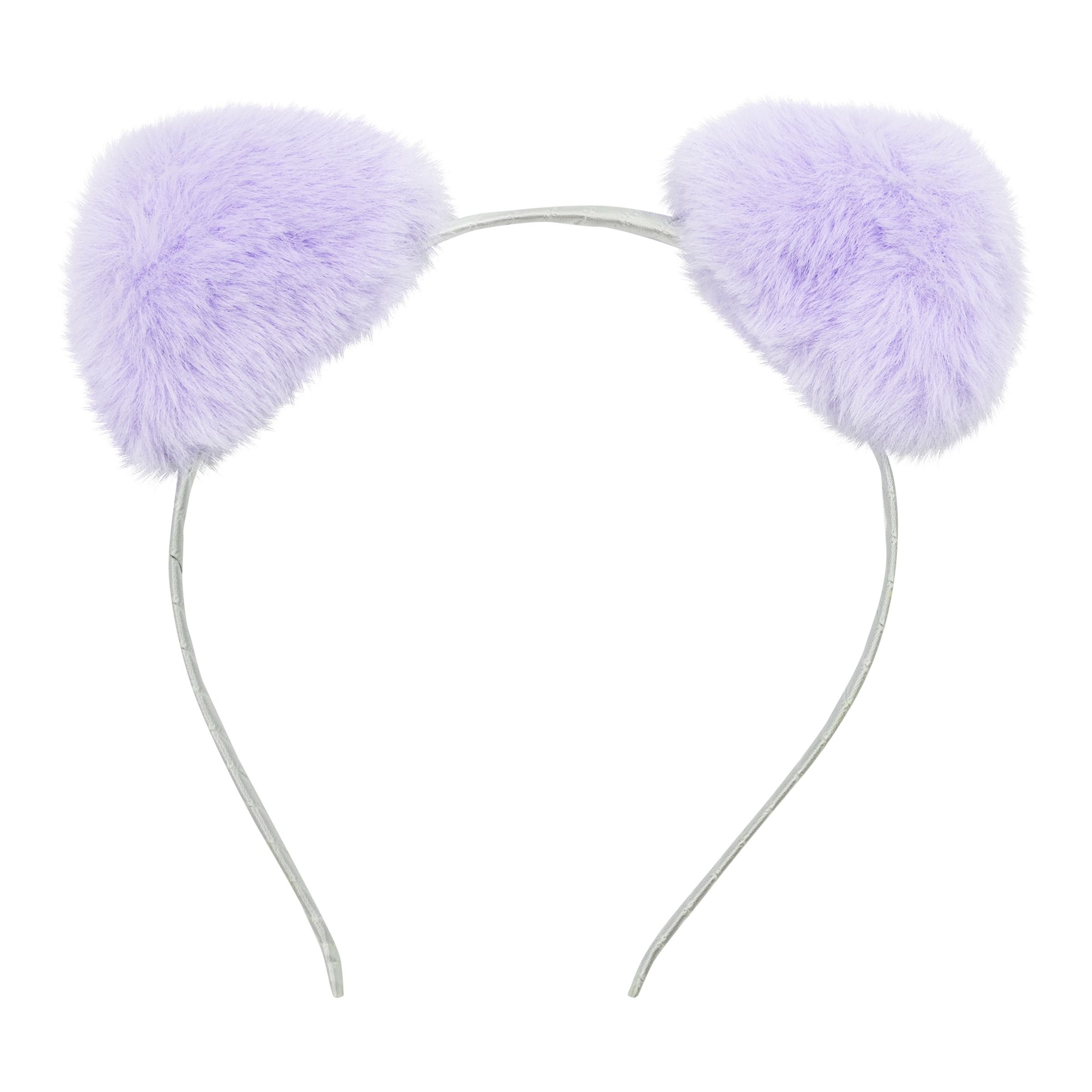 Fluffigt LED Diadem med Öron - Lila