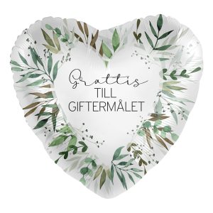 Folieballong Blad Grattis till Giftermålet