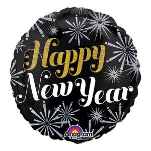 Folieballong Happy New Year Rund