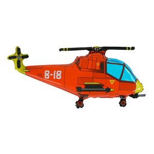 Folieballong Helikopter Röd