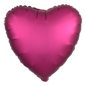 Folieballong Hjärta Silke Pomegranate
