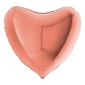 Folieballong Hjärta Stor Roséguld